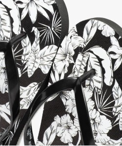 Tongs femme à fines brides et semelle imprimée fleurs